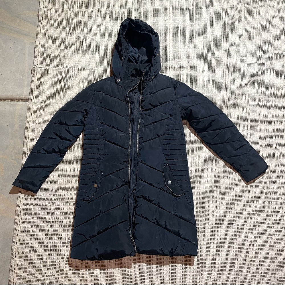 DOROTHY PERKINS Women's Hooded Puffer Coat Size 6 In Navy